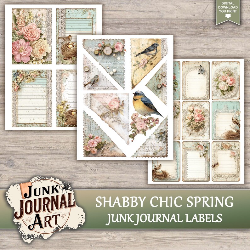 Shabby Chic Spring Junk Journal Printable Pages - Vintage Easter Kit ...