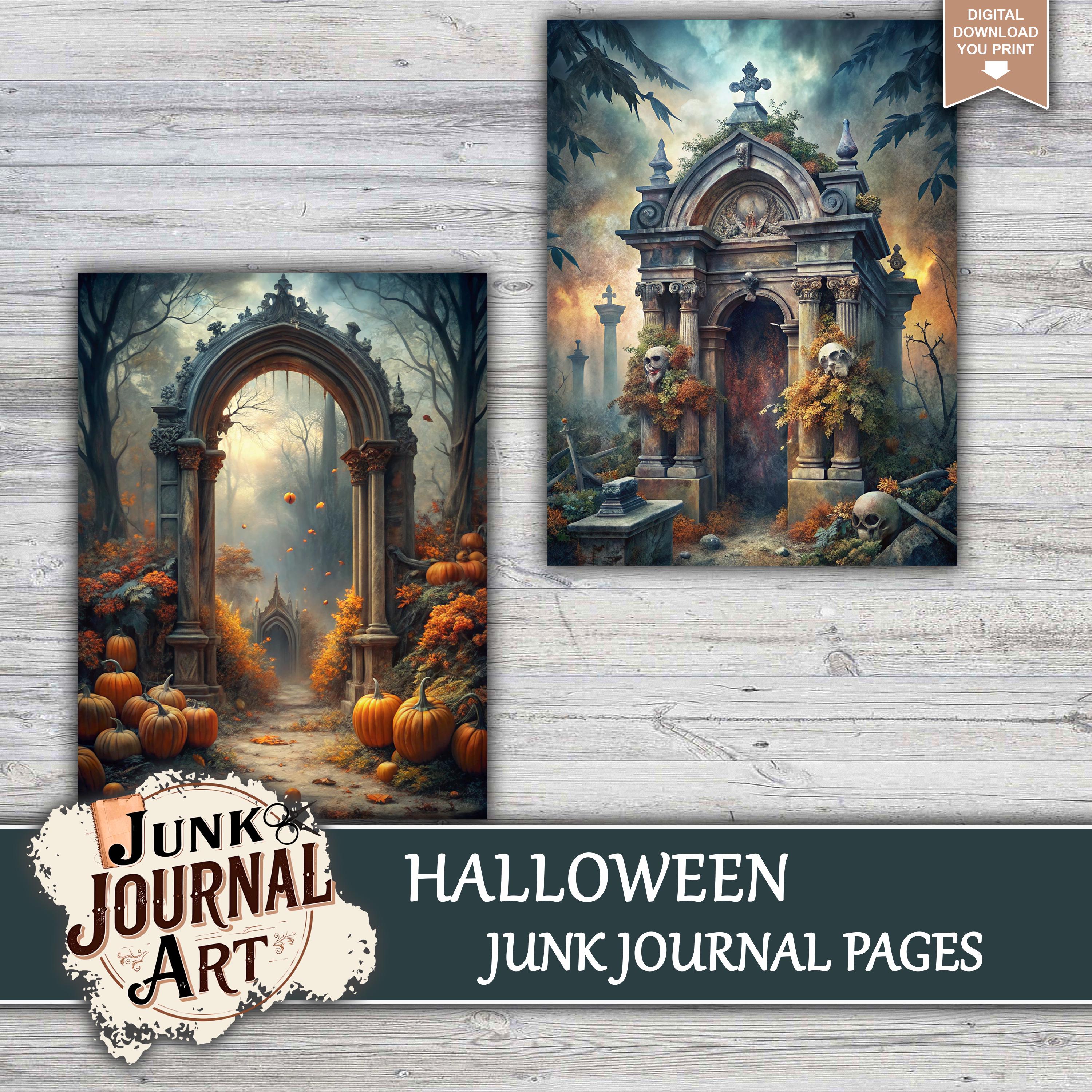 Halloween Junk Journal Kit Digital, Junk Journal Supplies, Junk Journal ...