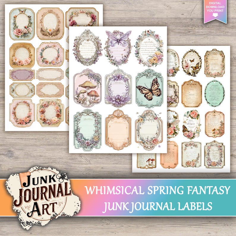 Fantasy Spring Junk Journal Printable Pages, Magical Forest Art ...