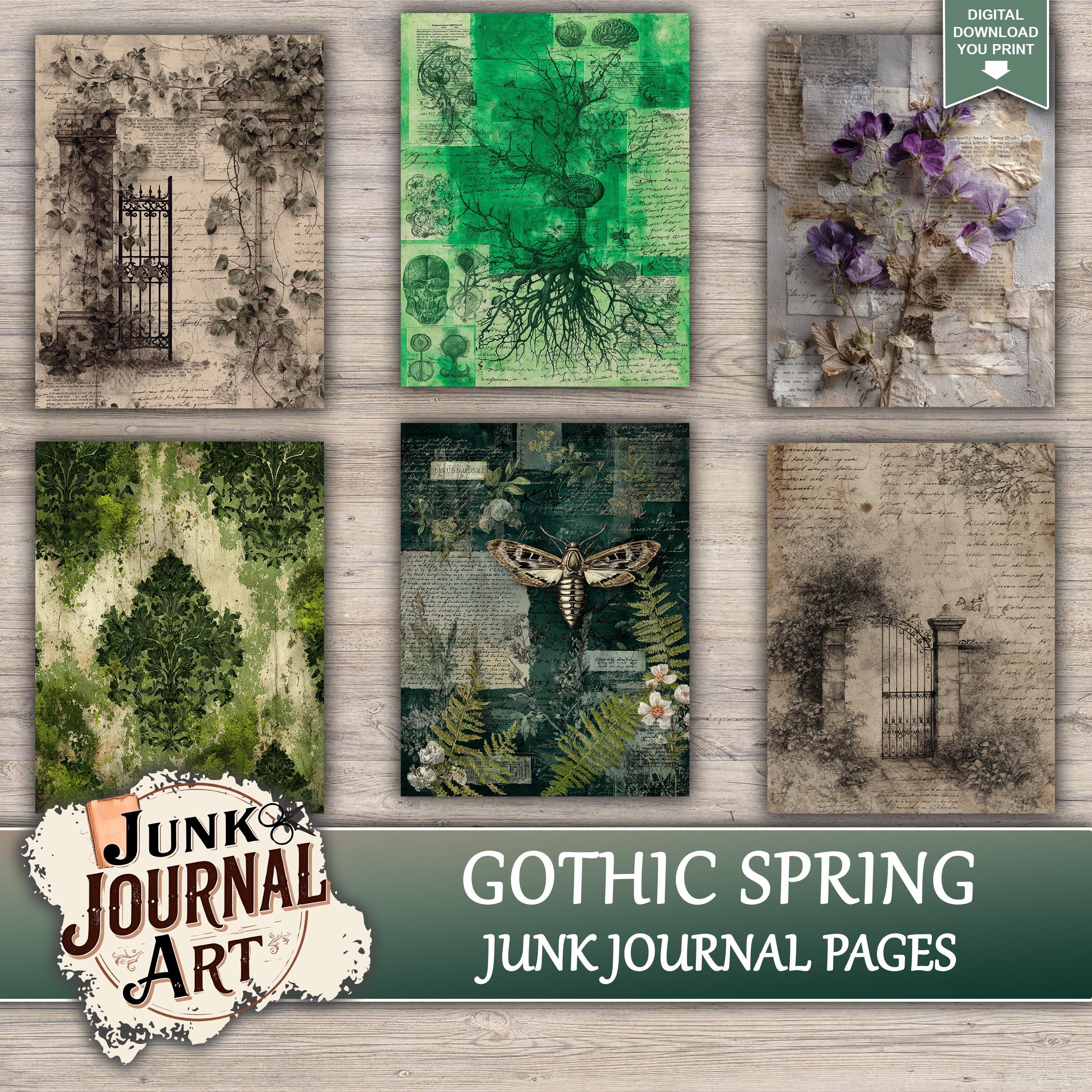 Gothic Spring Junk Journal Printable Pages - Junk Journal Supplies ...
