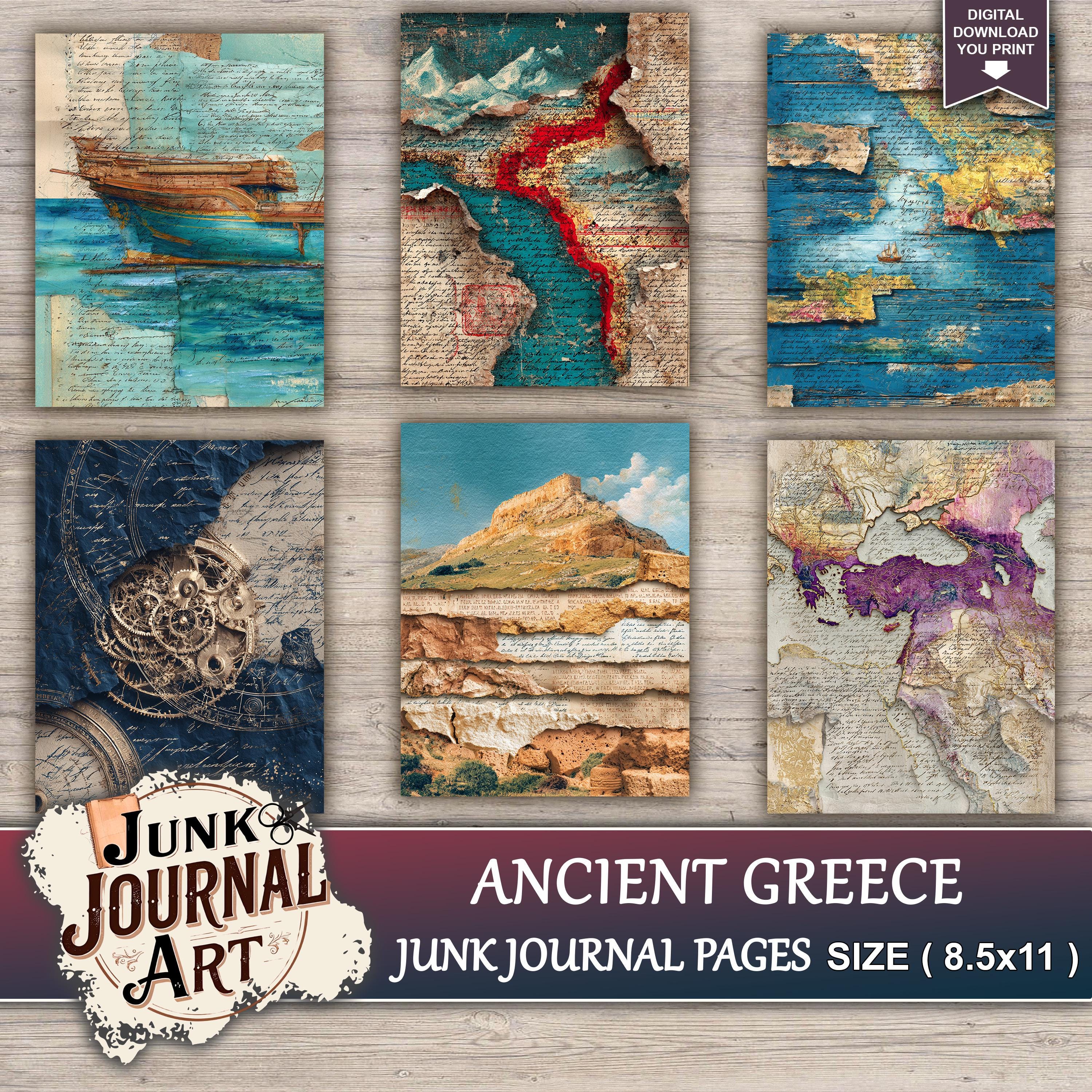 Ancient Greece Junk Journal Printable Pages - Vintage Mythology Kit ...
