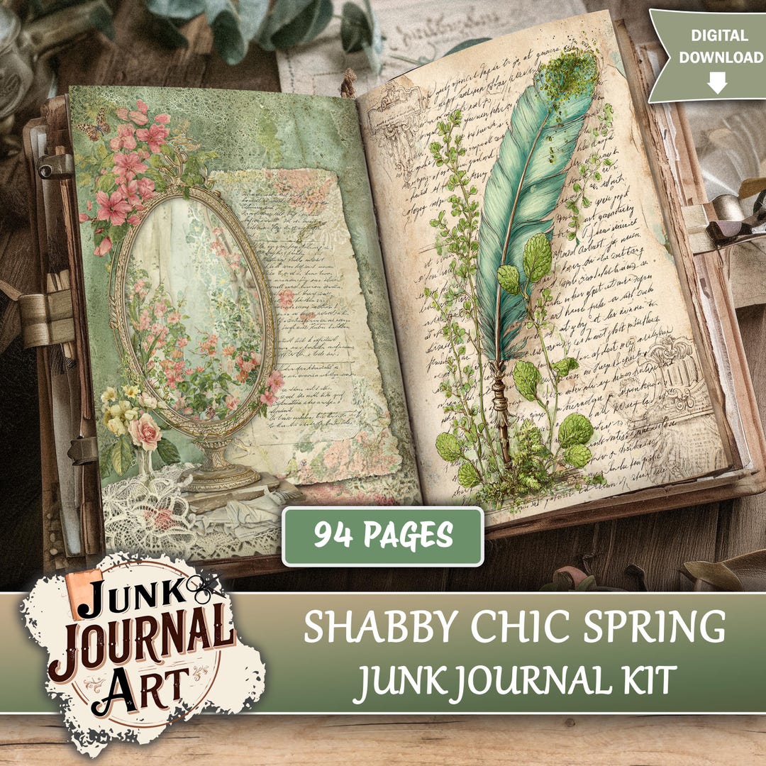 Shabby Chic Spring Junk Journal Printable Pages - Vintage Easter Kit ...