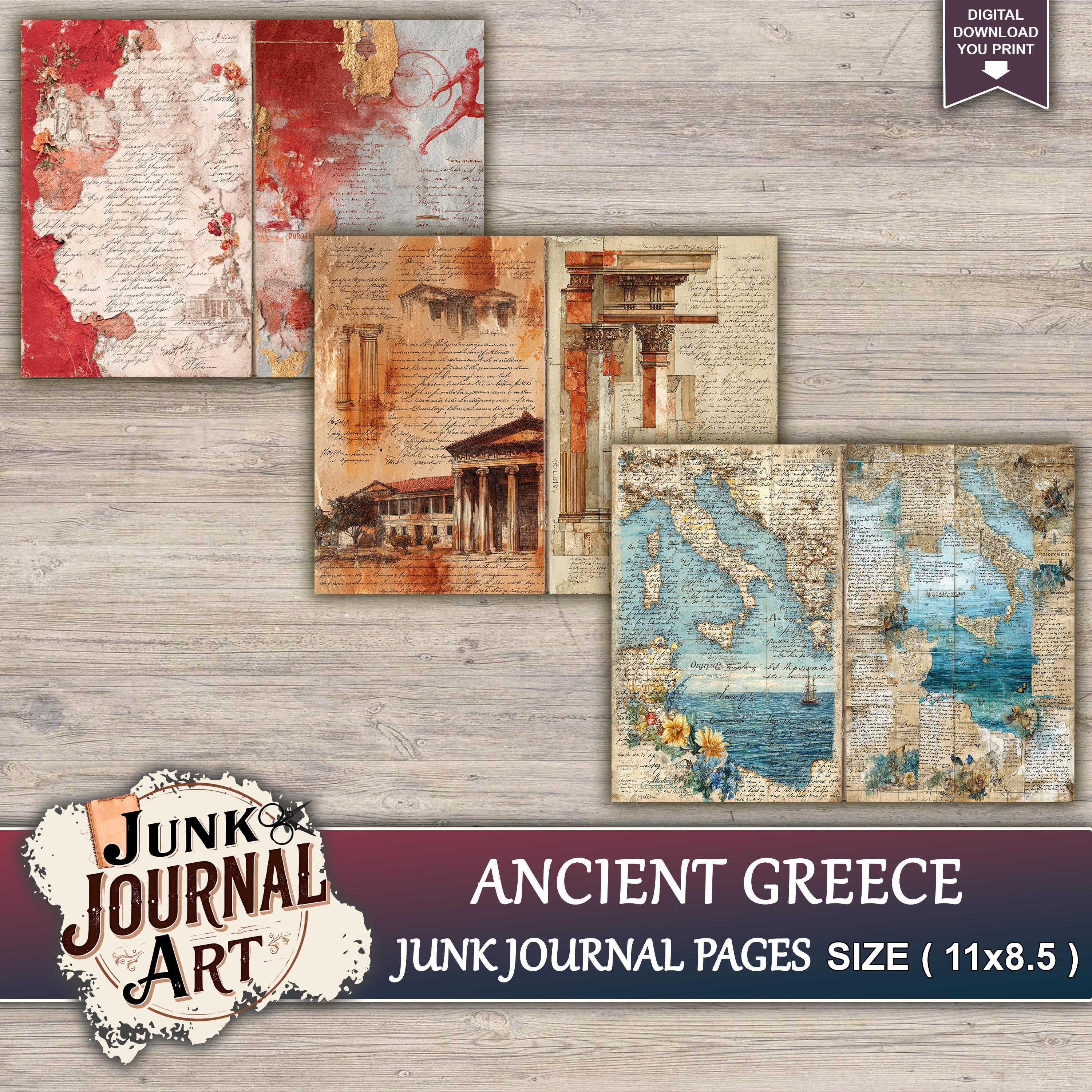 Ancient Greece Junk Journal Printable Pages - Vintage Mythology Kit ...