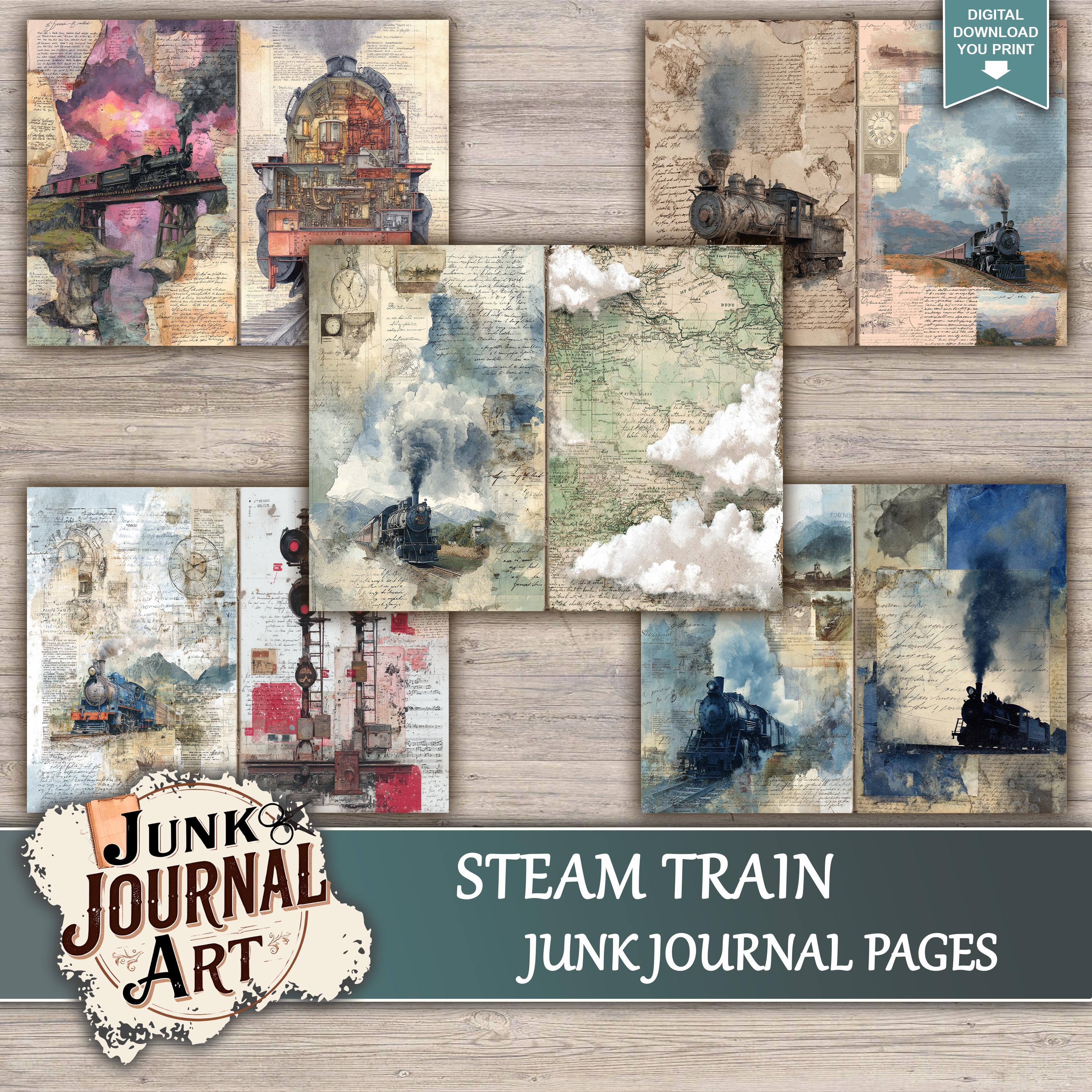 Steam Train Junk Journal Printable Pages, Travel Ticket Ephemera ...