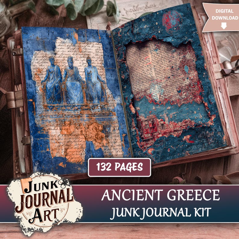 Ancient Greece Junk Journal Printable Pages - Vintage Mythology Kit ...