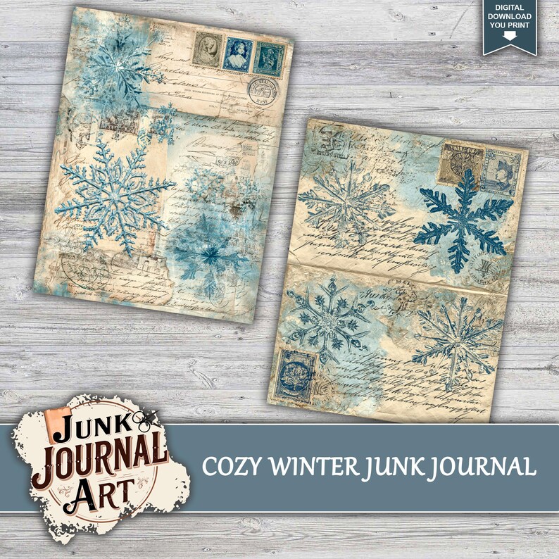 Cozy Winter Junk Journal Pages, Cozy Snowy Pages, Junk Journal Supplies ...