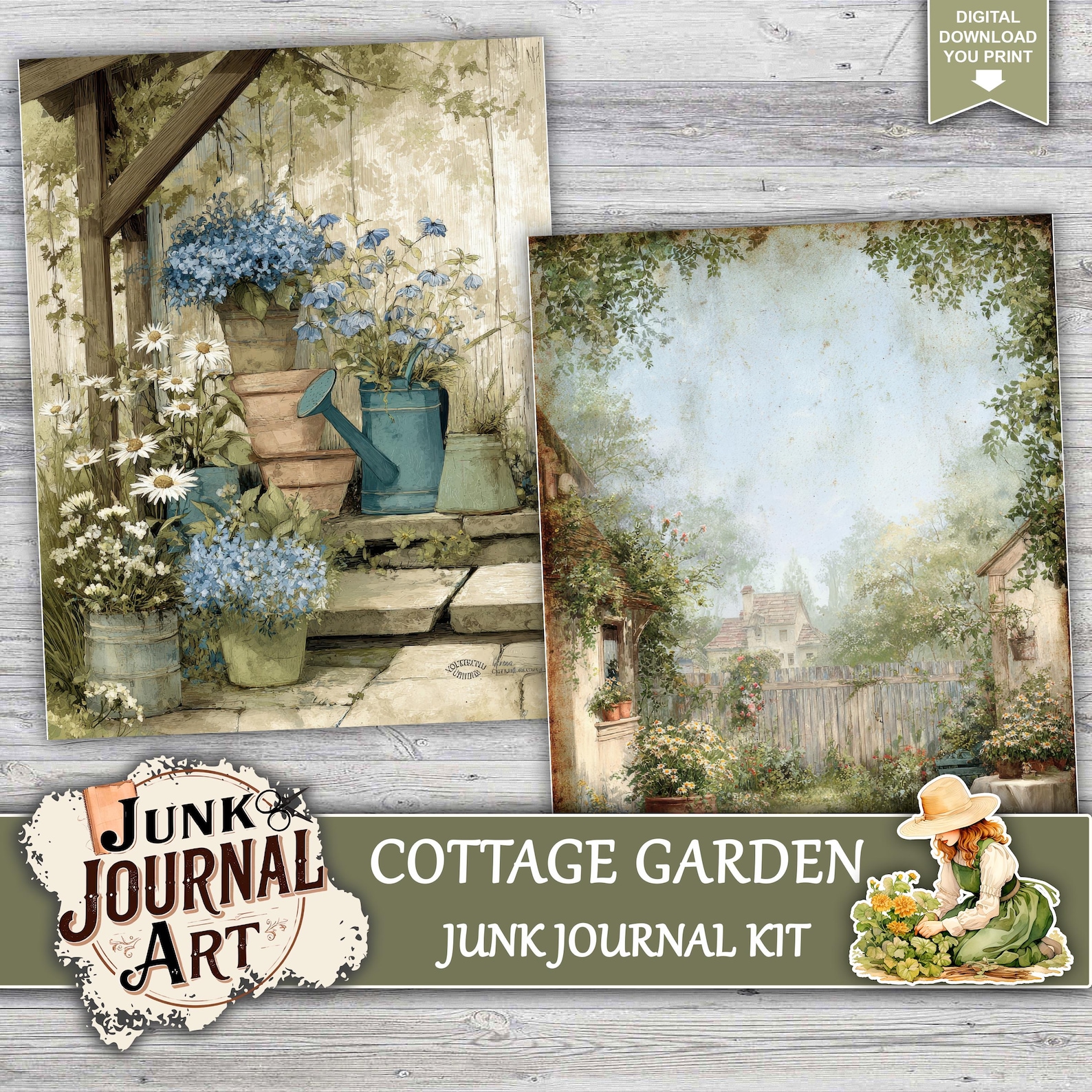 Cottage Garden Junk Journal, Junk Journal Supplies, Junk Journal Kits ...