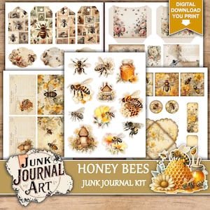 Honey Bees junk journal kit
