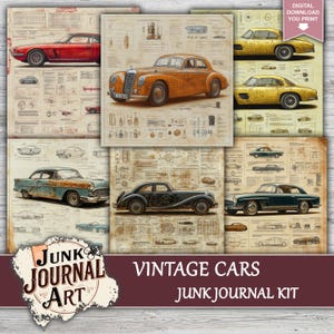 Car Notes Journal Old Car Junk Journal, Junk Journal Supplies, Junk Journal Kits, Vintage ...