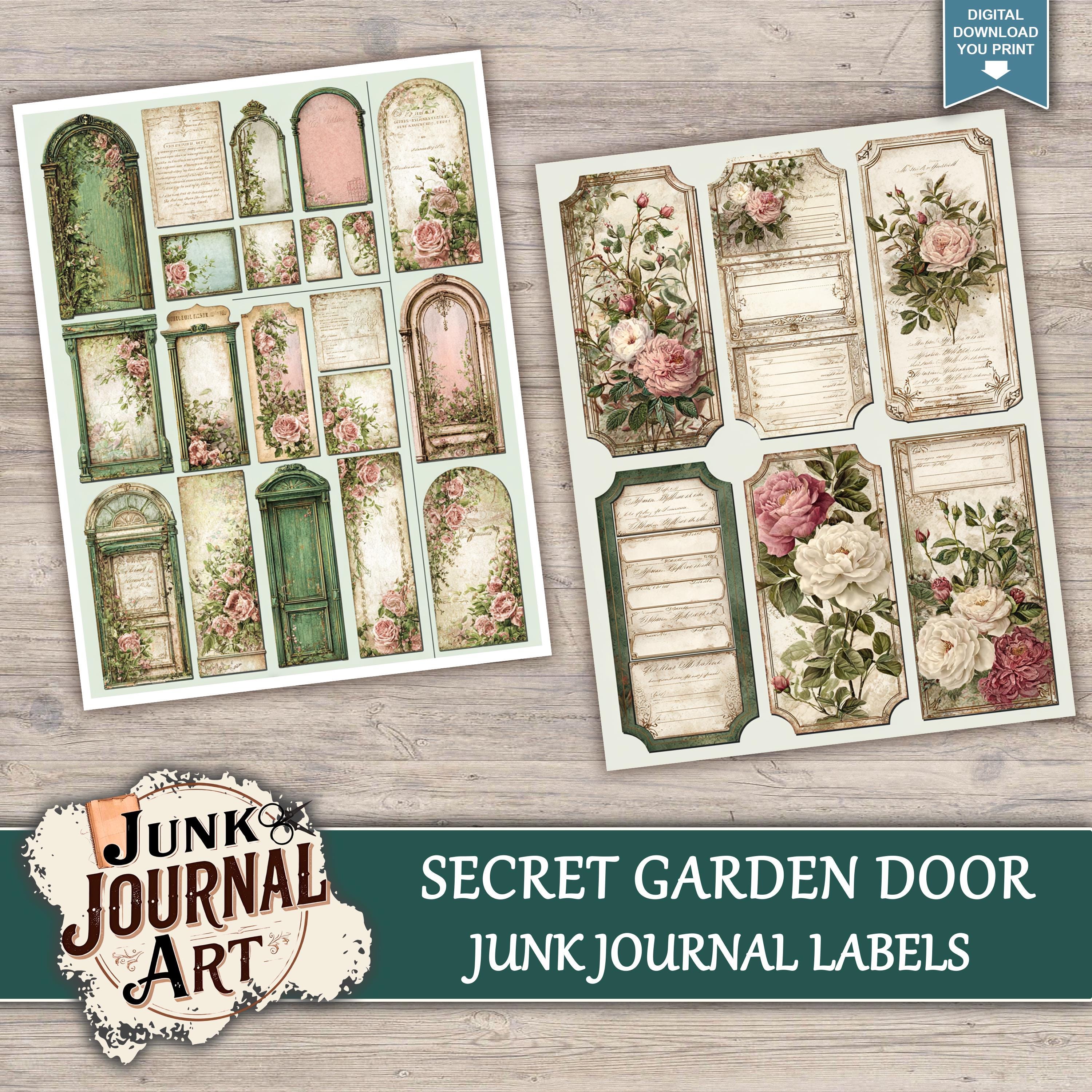 Secret Garden Door Junk Journal Printable Pages - Vintage Key Ephemera ...