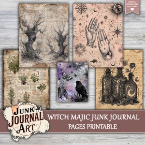 Witch Magic Junk Journal Pages, Junk Journal Supplies, Junk Journal ...