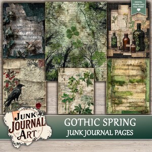 Gothic Spring Junk Journal Printable Pages - Junk Journal Supplies ...