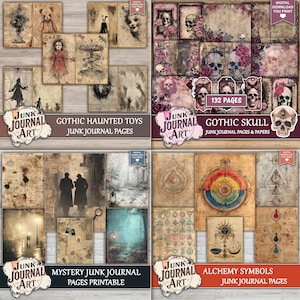 Gothic Junk Journal Bundle, Dark Academia Paper, Witchy Ephemera Kit ...