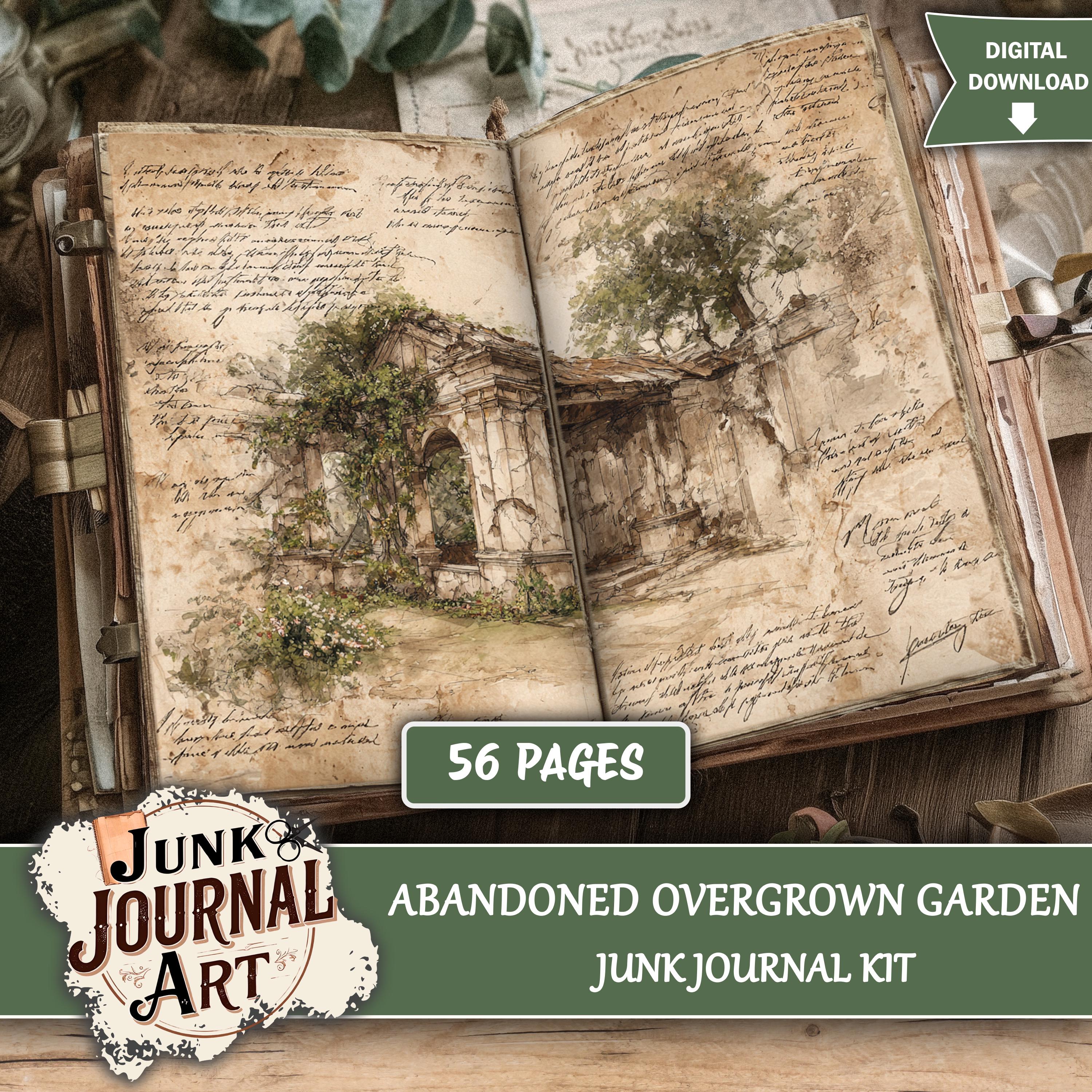 Abandoned Overgrown Garden Junk Journal Printable Pages, Vintage ...