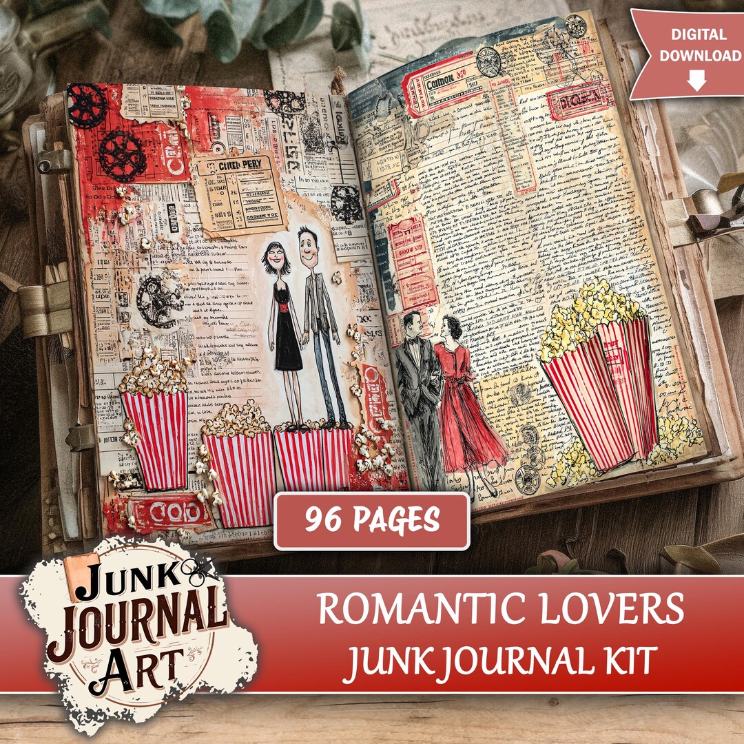 Romantic Lovers Junk Journal Printable Pages - Vintage Couple Kit ...