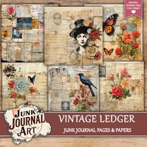 Ledger journal paper, Ledger junk journal, junk journal supplies, junk journal kits, junk journal ideas, junk journal paper, junk journaling kits, junk journaling, junk journal sticker, vintage junk journal, ledger printable, color ledger paper, ledger journal, ledger journal junk