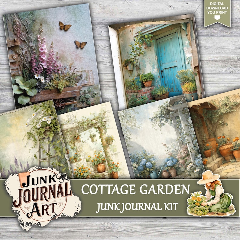 Cottage Garden Junk Journal, Junk Journal Supplies, Junk Journal Kits ...