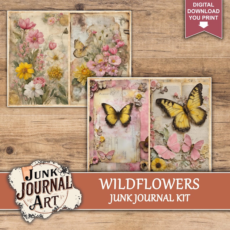 Junk Journal Wildflowers, Junk Journal Supplies, Junk Journal Kits ...