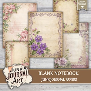 Blank Notebook Junk Journal Paper, Junk Journal Supplies, Junk Journal ...