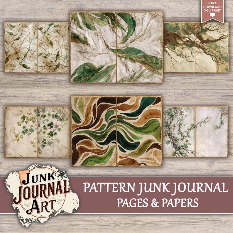 Journal Pattern Paper Design Pattern Junk Journal Pages, Marbled Texture Backgrounds, Abstract Mixed ...