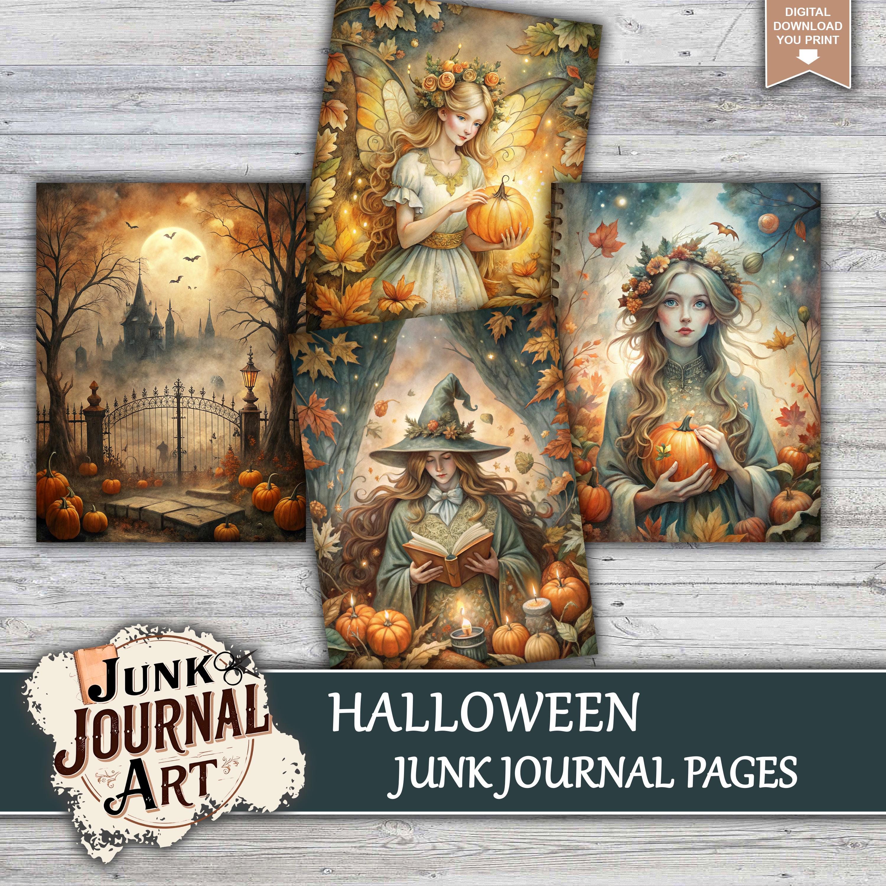Halloween Junk Journal Kit Digital, Junk Journal Supplies, Junk Journal ...
