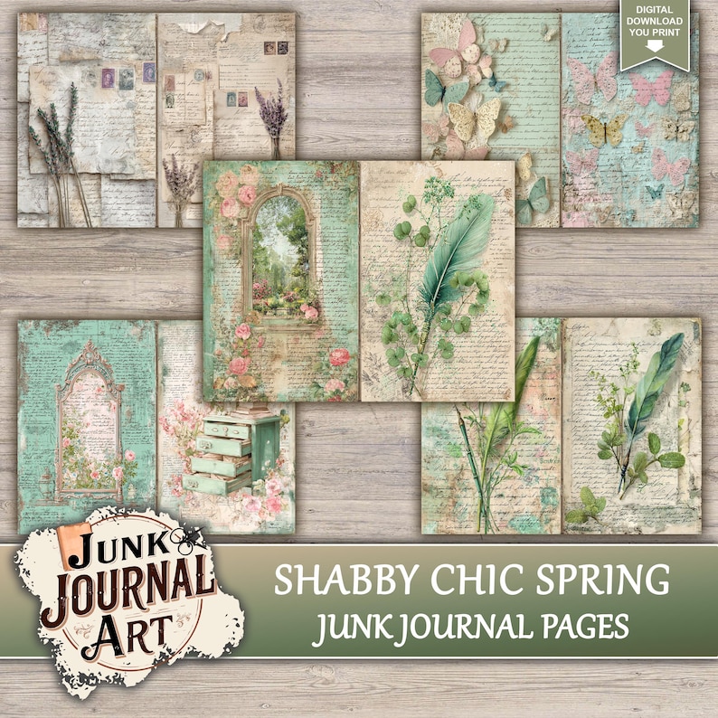 Shabby Chic Spring Junk Journal Printable Pages - Vintage Easter Kit ...