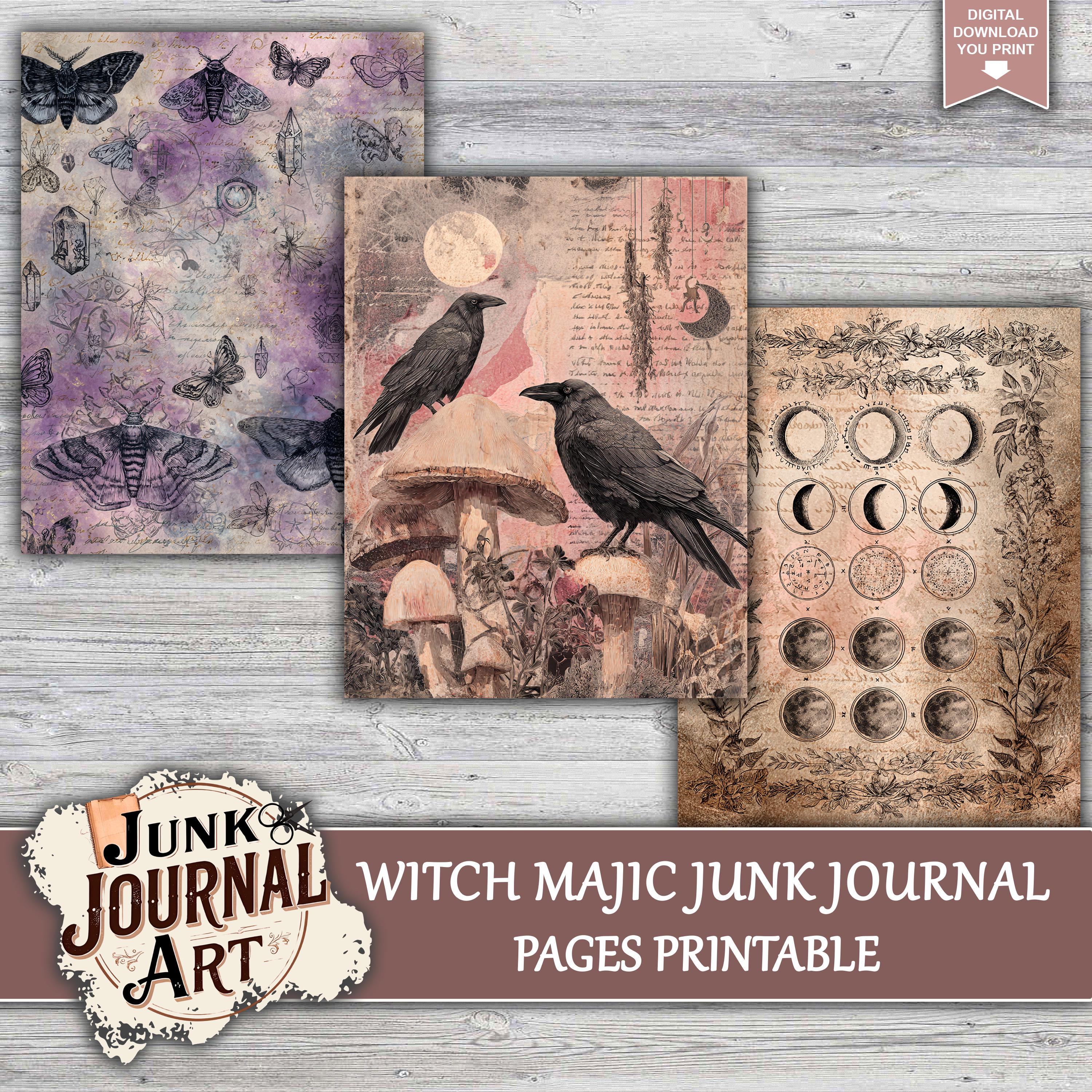 Witch Magic Junk Journal Pages, Junk Journal Supplies, Junk Journal ...