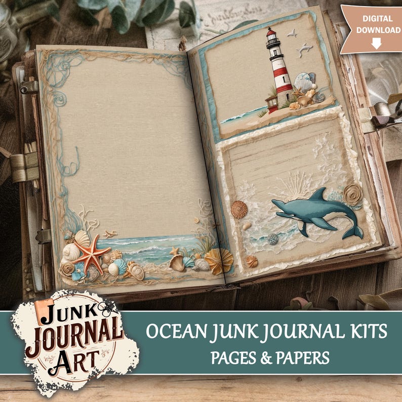 Ocean Junk Journal, Junk Journal Supplies, Junk Journal Kits, Summer ...