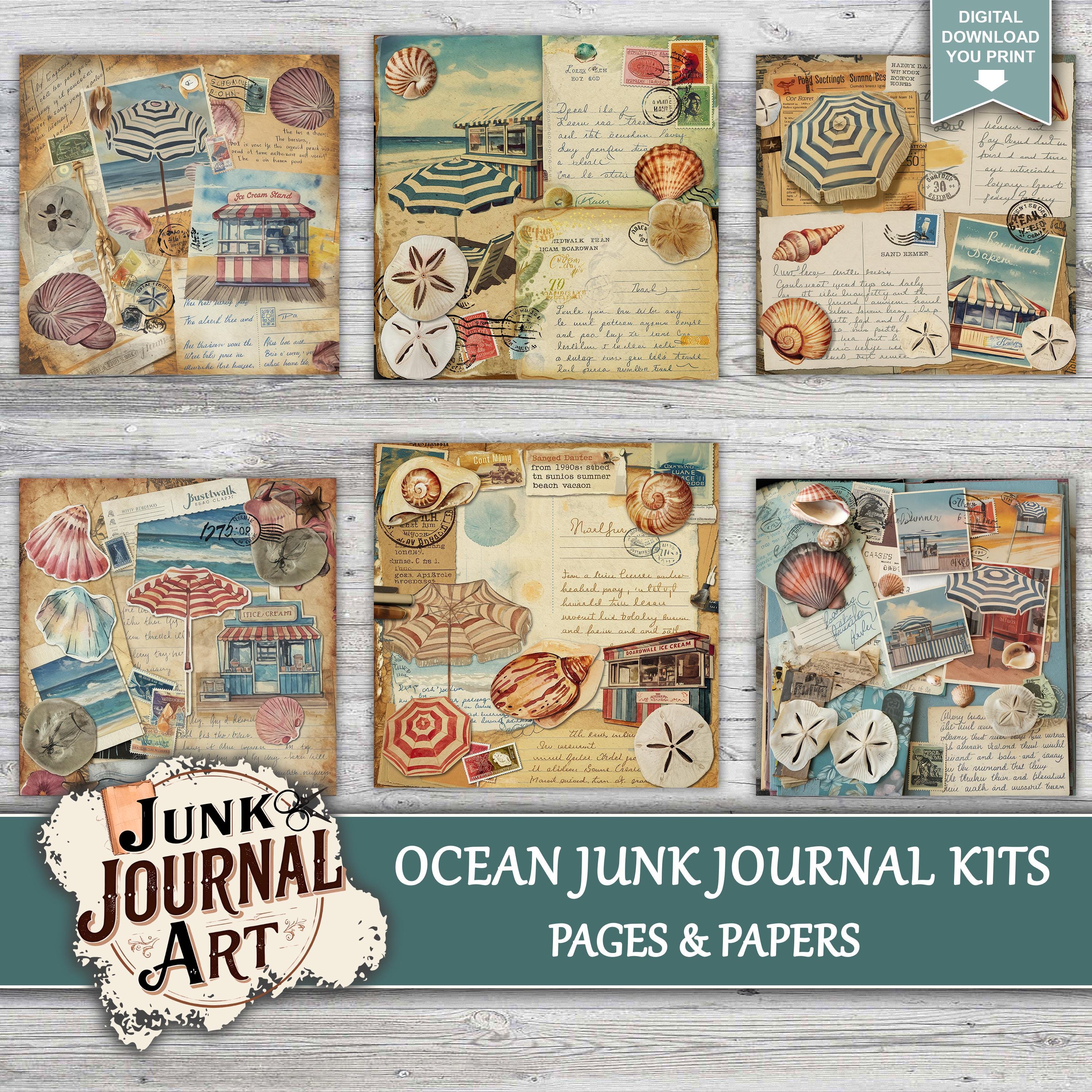 Ocean Junk Journal, Junk Journal Supplies, Junk Journal Kits, Summer ...
