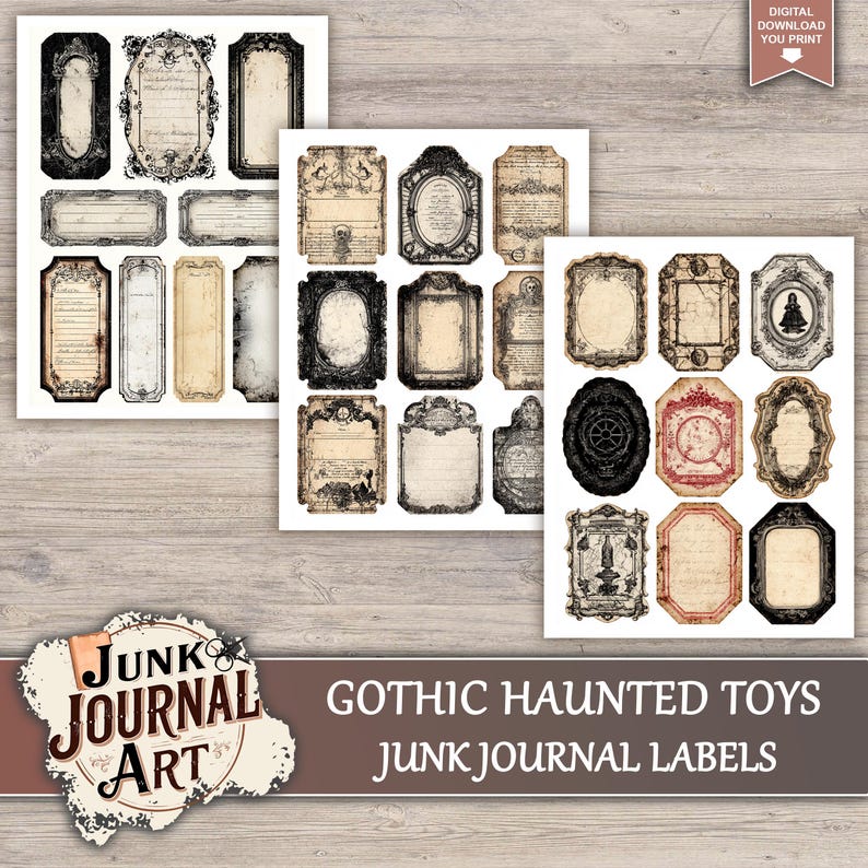 Gothic Haunted Toys Junk Journal Printable Pages - Creepy Doll Kit ...