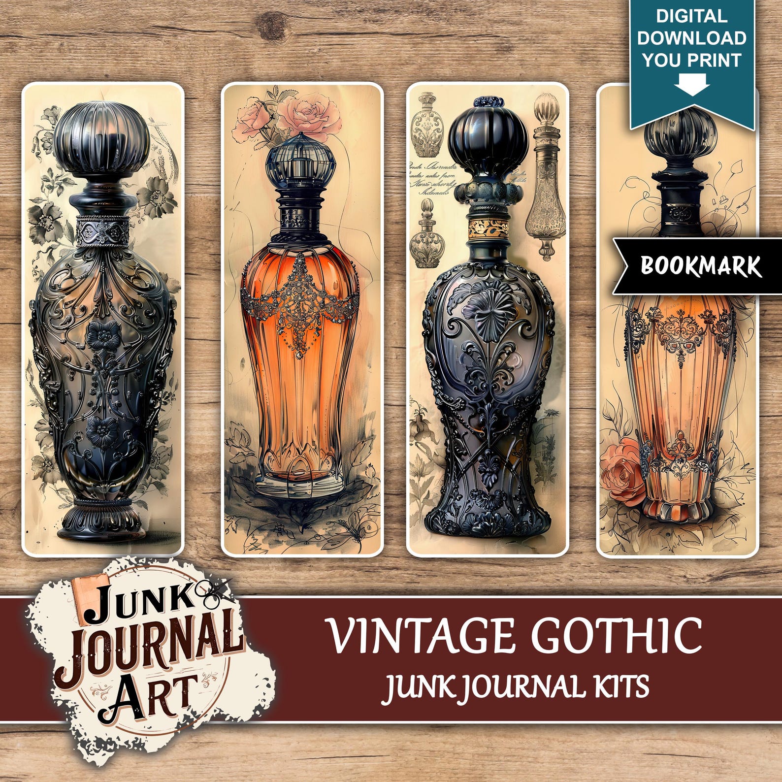 Gothic Journal Kits, Junk Journal Supplies, Gothic Junk Journal Kits ...