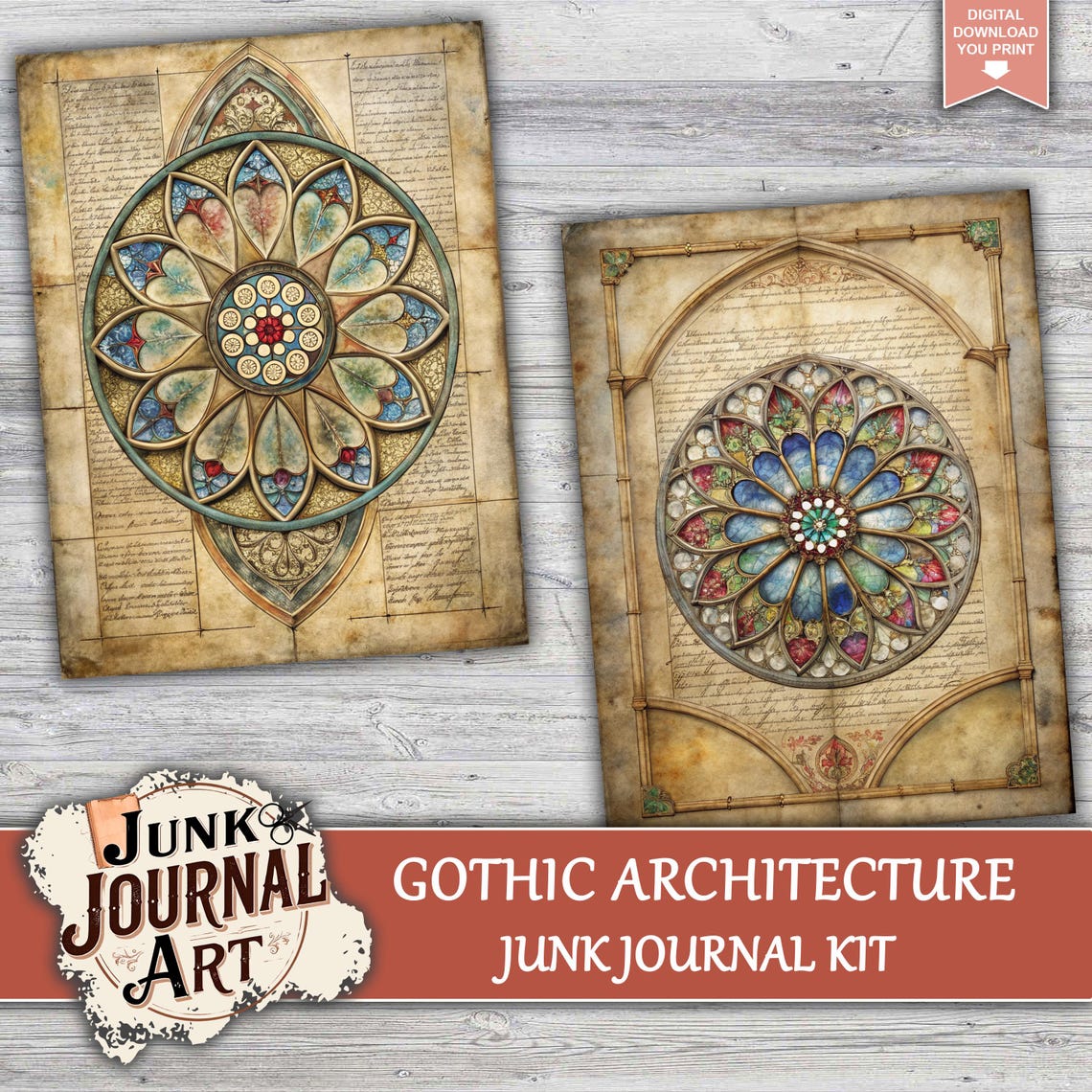 Gothic Architecture Junk Journal Pages, Junk Journal Supplies, Junk ...