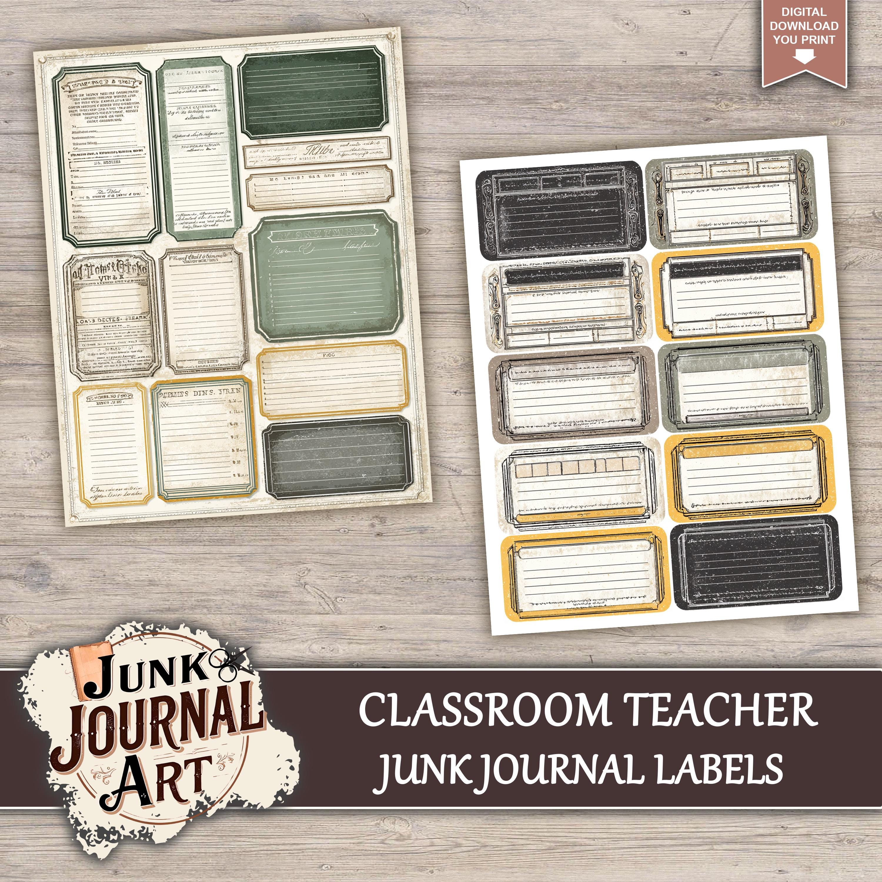 Classroom Teacher Junk Journal Printable Pages - Vintage School Ephemera, Dark Academia Kit ...