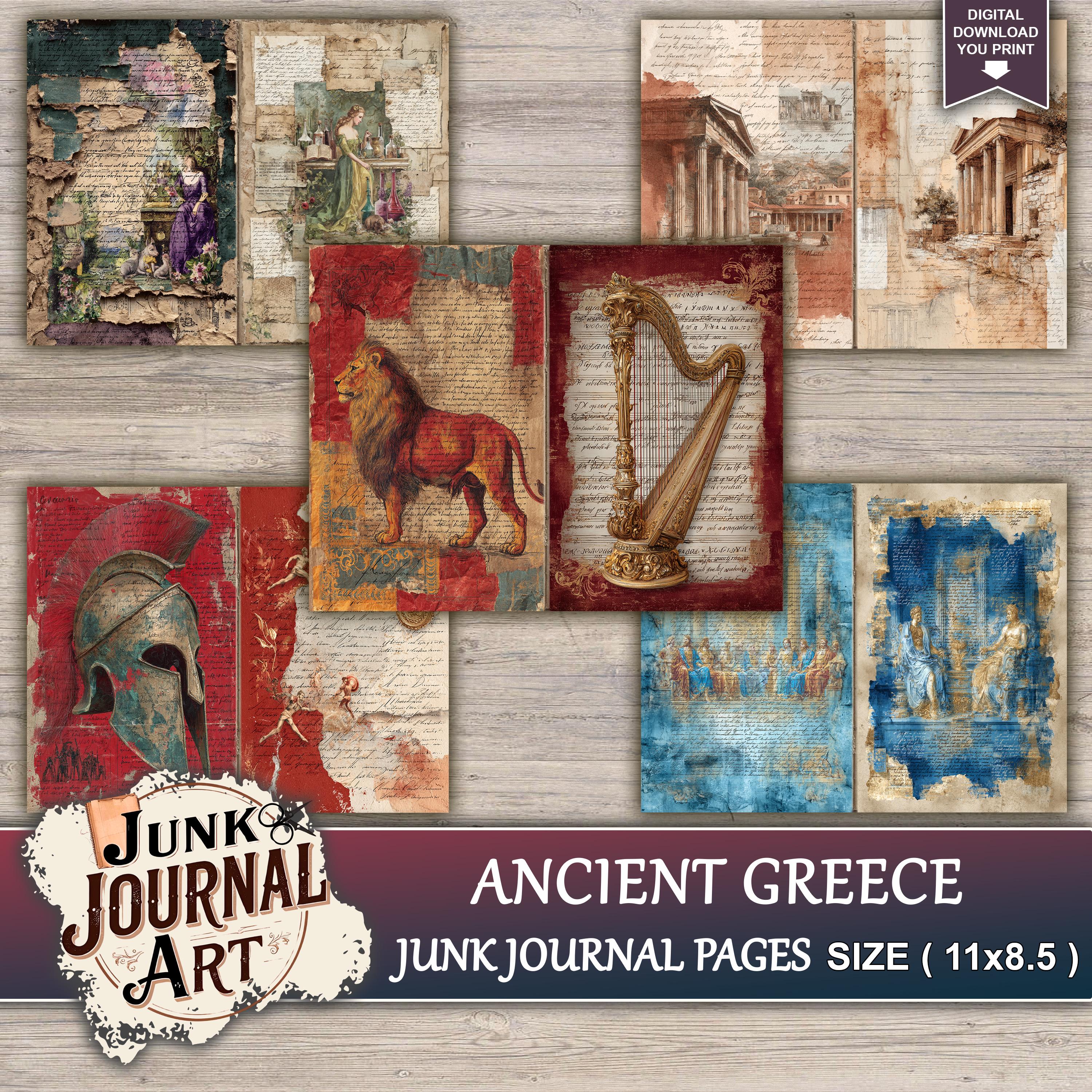 Ancient Greece Junk Journal Printable Pages - Vintage Mythology Kit ...