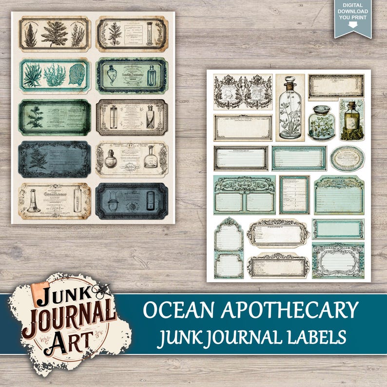 Ocean Apothecary Junk Journal Printable Pages - Spiritual Hippie Kit ...