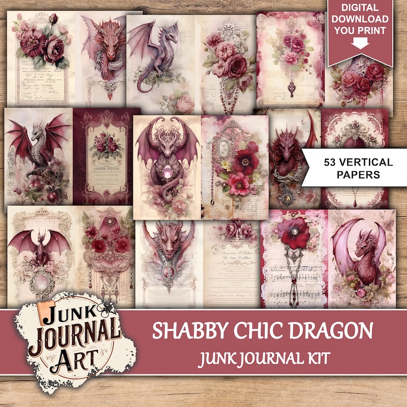 The image is a collage of various artistic images, including dragon illustrations and floral designs, arranged in a grid format.