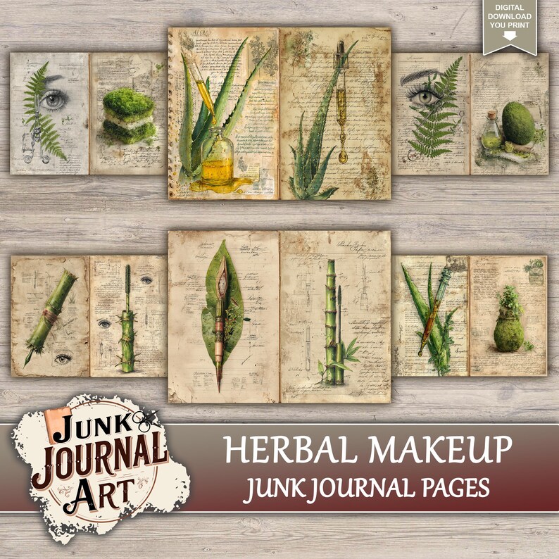 Herbal Makeup Junk Journal Printable Pages - Junk Journal Supplies ...