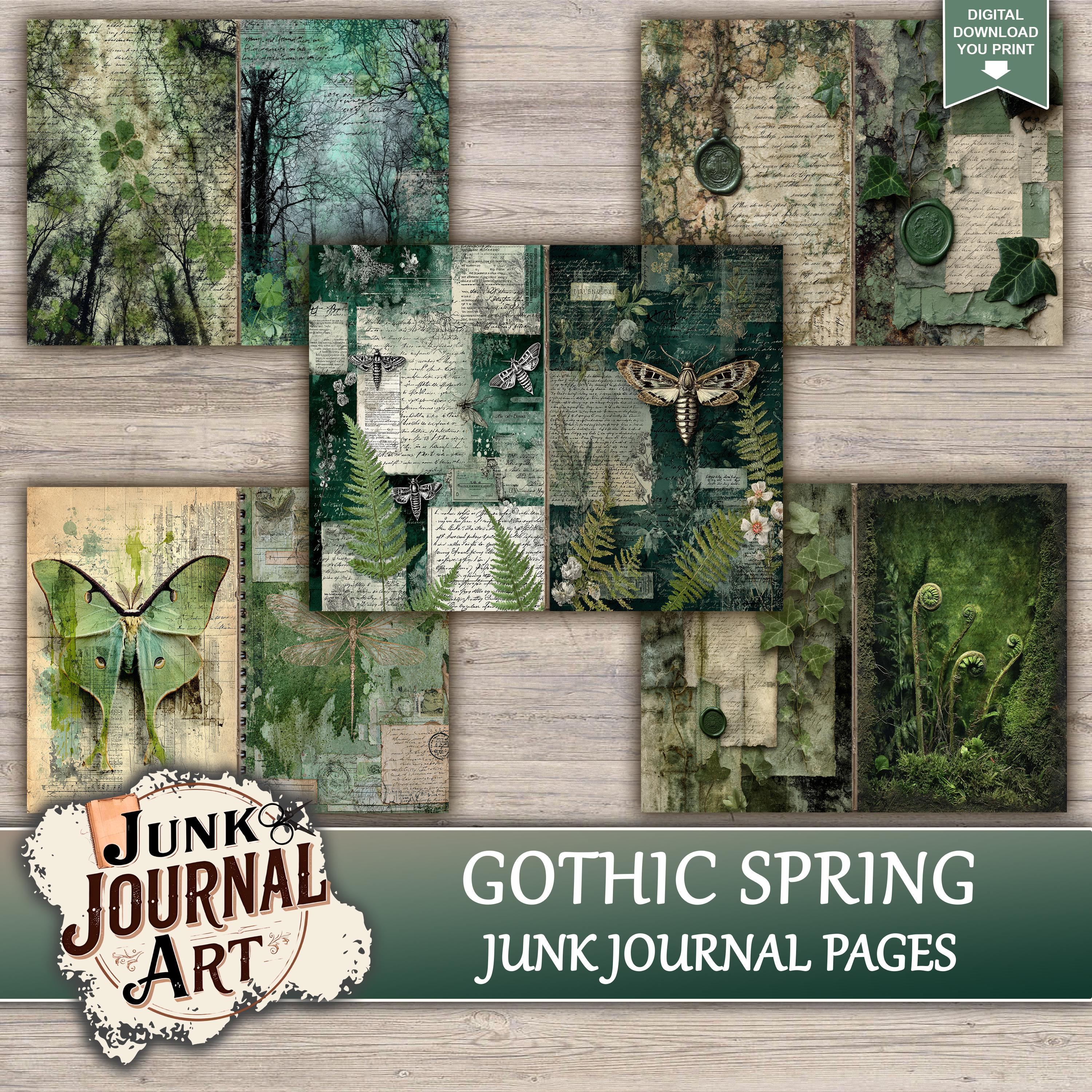 Gothic Spring Junk Journal Printable Pages - Junk Journal Supplies ...