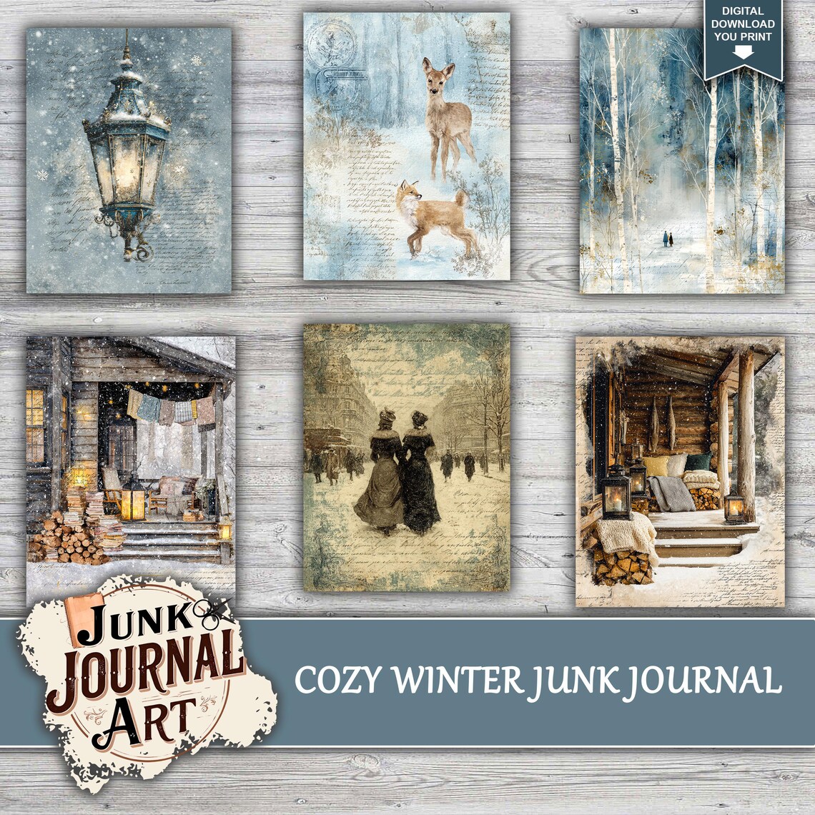 Cozy Winter Junk Journal Pages, Cozy Snowy Pages, Junk Journal Supplies ...
