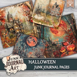 junk journal supplies, junk journal kits, junk journal ideas, junk journal paper, junk journaling kits, junk journaling, junk journal sticker, Halloween, horror junk journal, pumpkin junk journal, halloween scrapbook, witch junk journal, skull