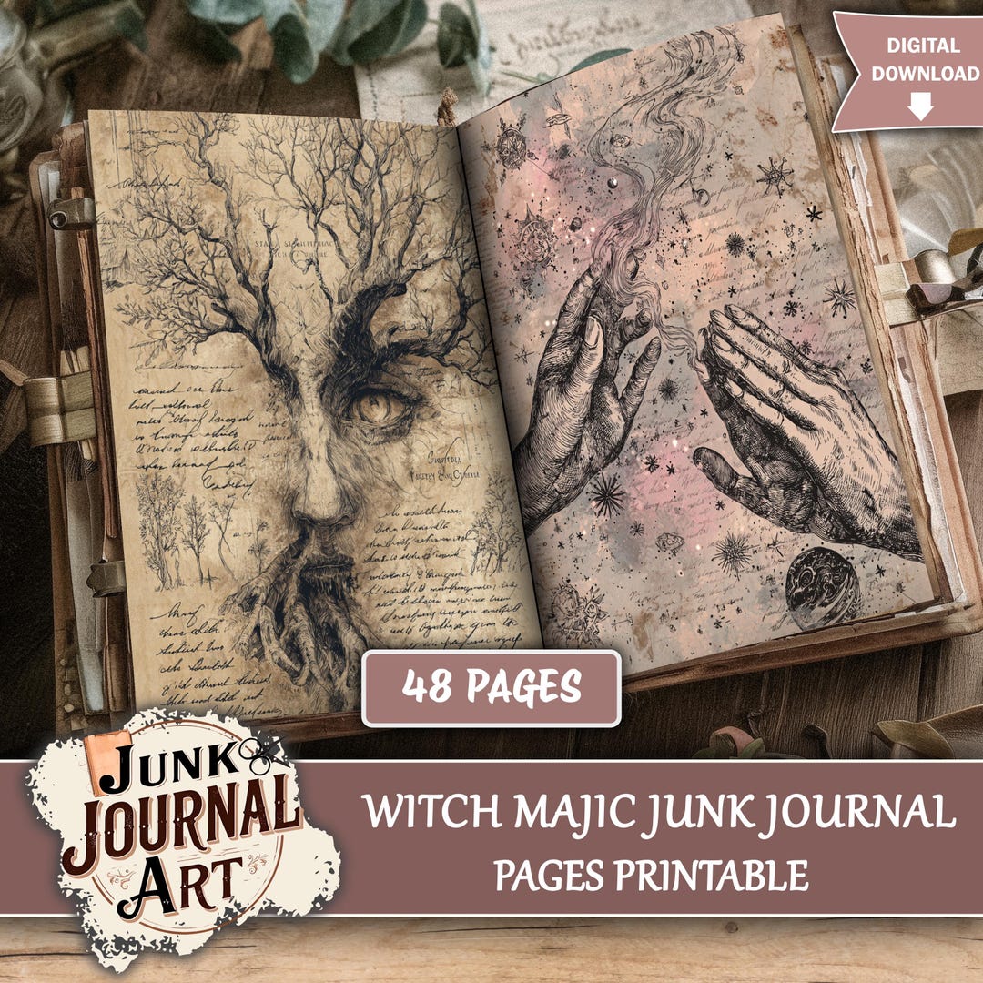 Witch Magic Junk Journal Pages, Junk Journal Supplies, Junk Journal ...