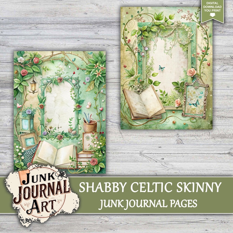 junk journal supplies, junk journal kits, junk journal ideas, junk journal paper,junk journal pages, vintage junk journal, Green Junk Journal,Skinny Junk Journal, Scrapbook Kit, flower junk journal, Shabby Chic Style, Rose junk journal, Cottage Core