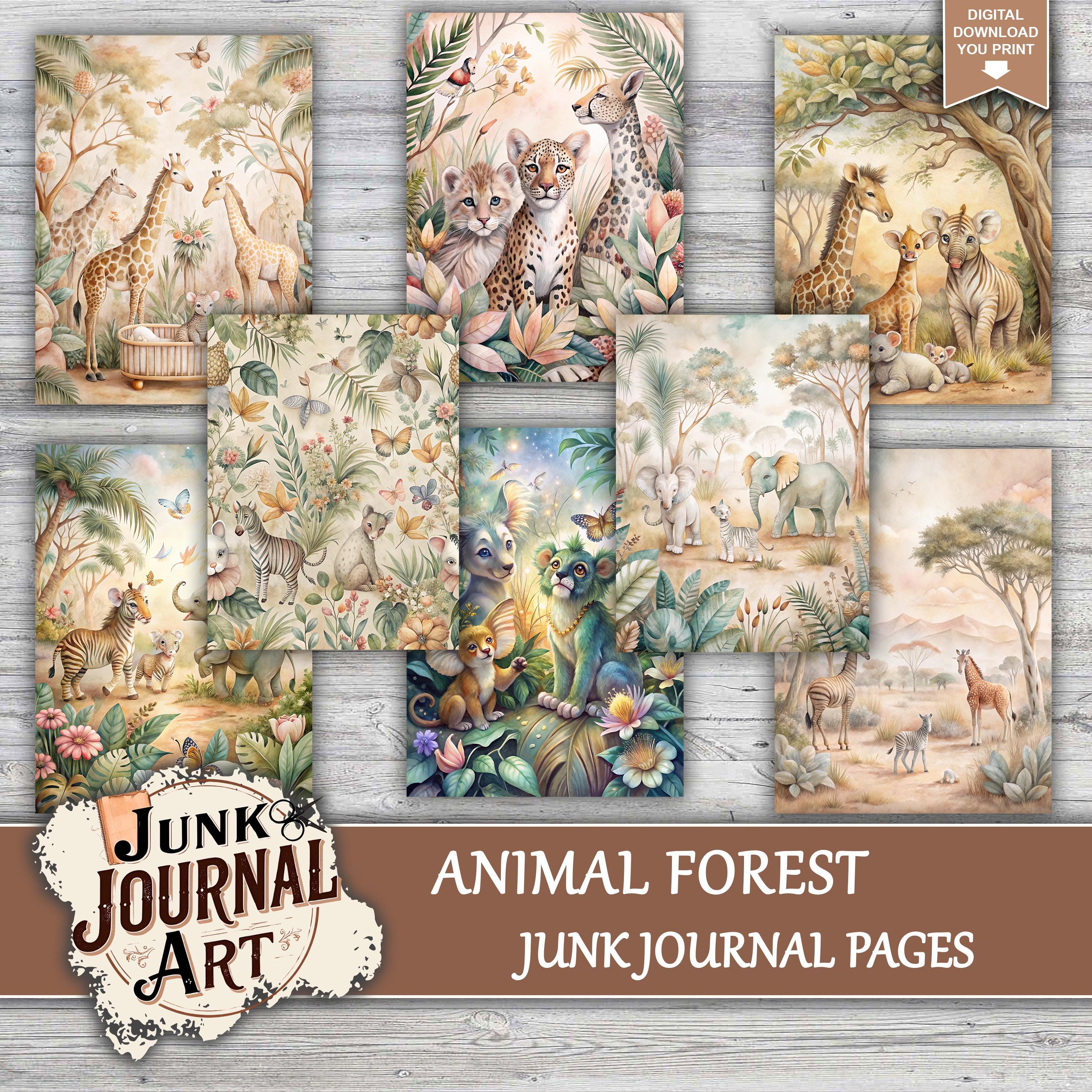 Animal Junk Journal, Forest Junk Journal, Junk Journal Supplies, Junk ...