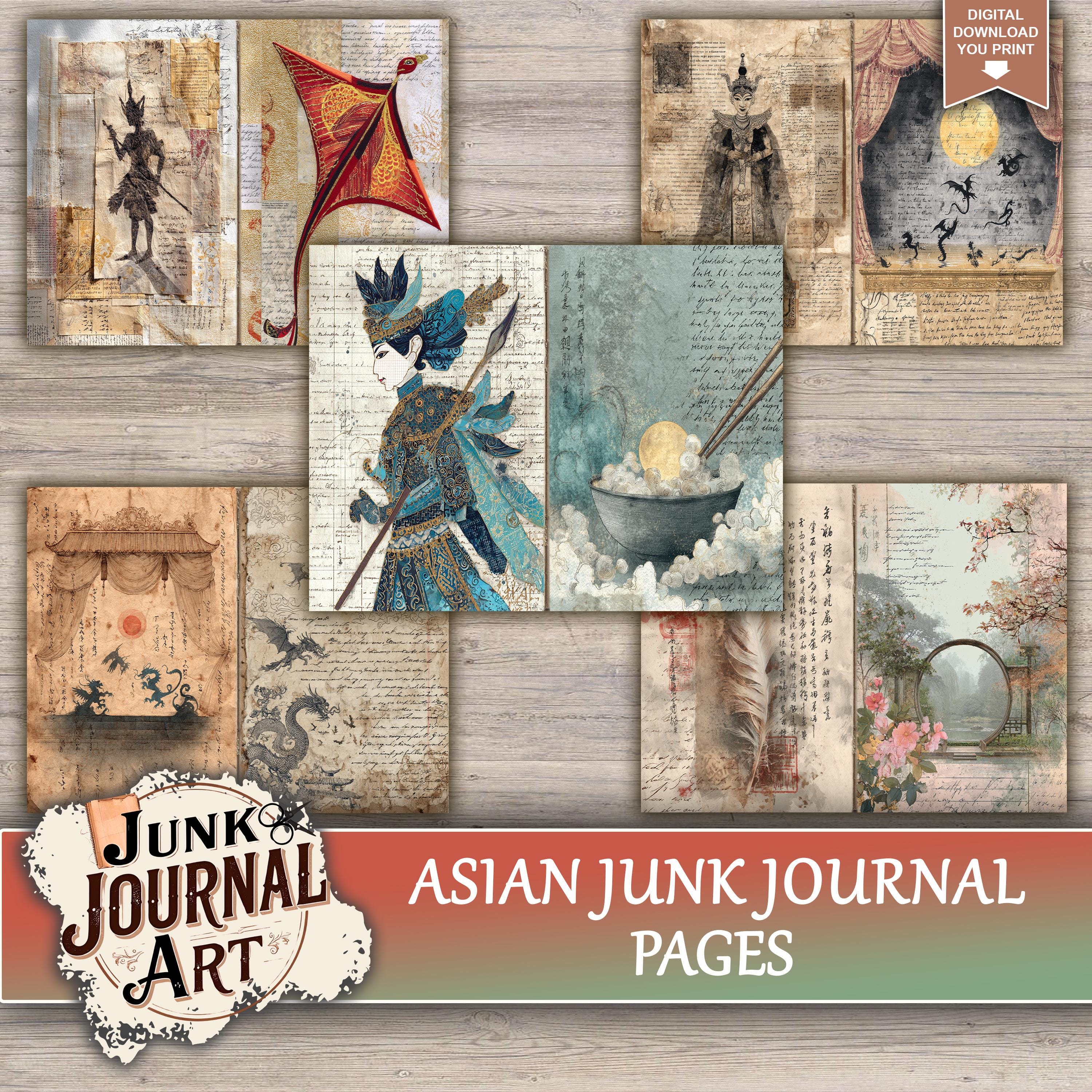 Asian Junk Journal Printable Pages - Japanese Kit, Cherry Blossom ...