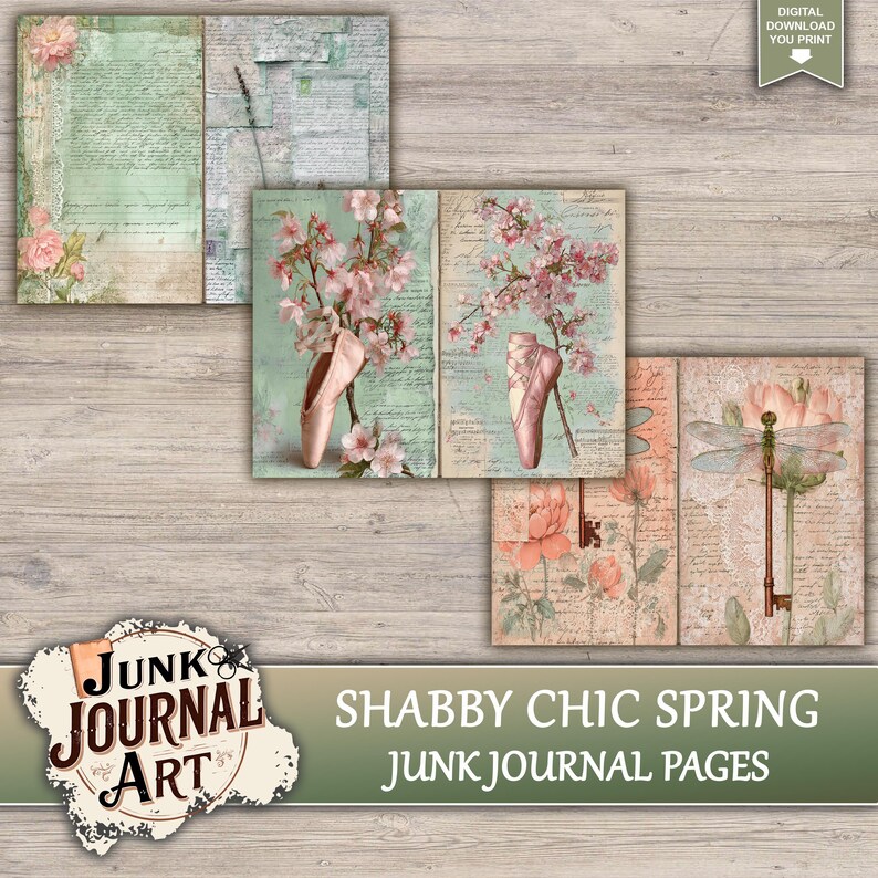 Shabby Chic Spring Junk Journal Printable Pages - Vintage Easter Kit ...