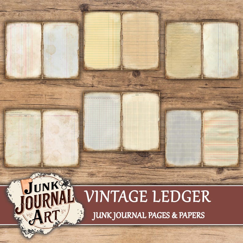 Ledger journal paper, Ledger junk journal, junk journal supplies, junk journal kits, junk journal ideas, junk journal paper, junk journaling kits, junk journaling, junk journal sticker, vintage junk journal, ledger printable, color ledger paper, ledger journal, ledger journal junk