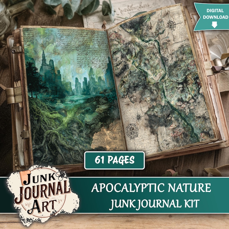 Apocalyptic Nature Junk Journal Printable Pages, Abandoned City ...