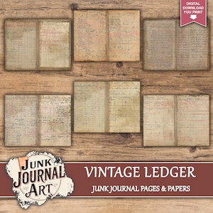 Ledger journal paper, Ledger junk journal, junk journal supplies, junk journal kits, junk journal ideas, junk journal paper, junk journaling kits, junk journaling, junk journal sticker, vintage junk journal, ledger printable, color ledger paper, ledger journal, ledger journal junk