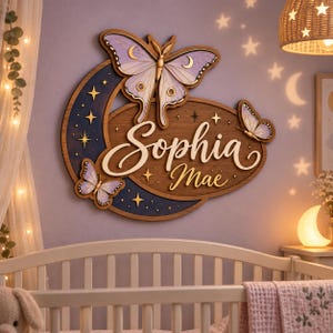 Moon Name Sign - Etsy