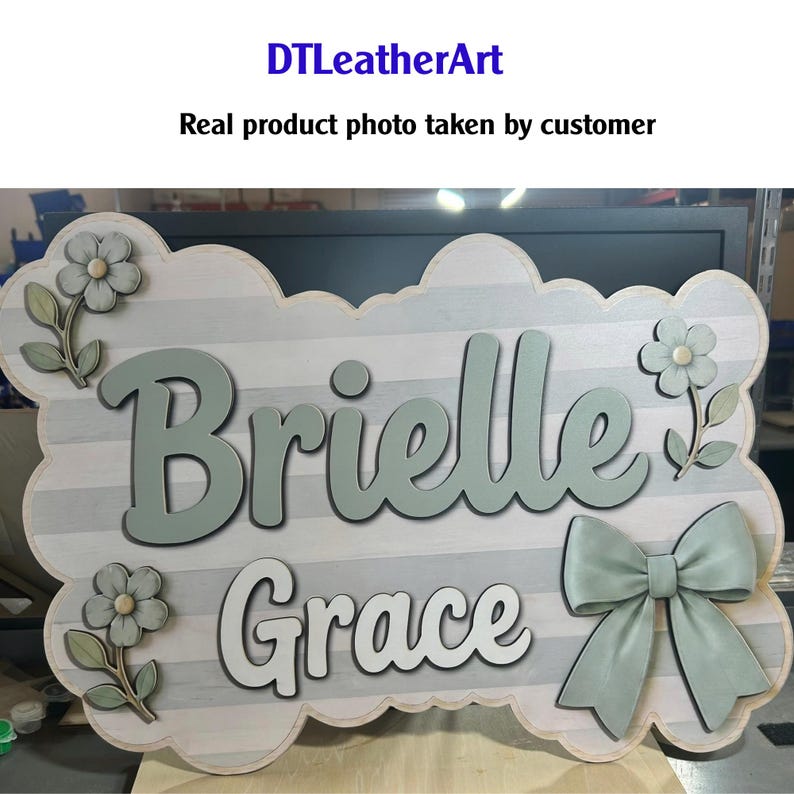 Custom Teacher Name Wooden Sign, Personalized Bow Classroom Door Decor ...